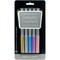 Metallic Markers Medium Point 5/Pkg-Gold, Silver, Blue, Violet & Brown